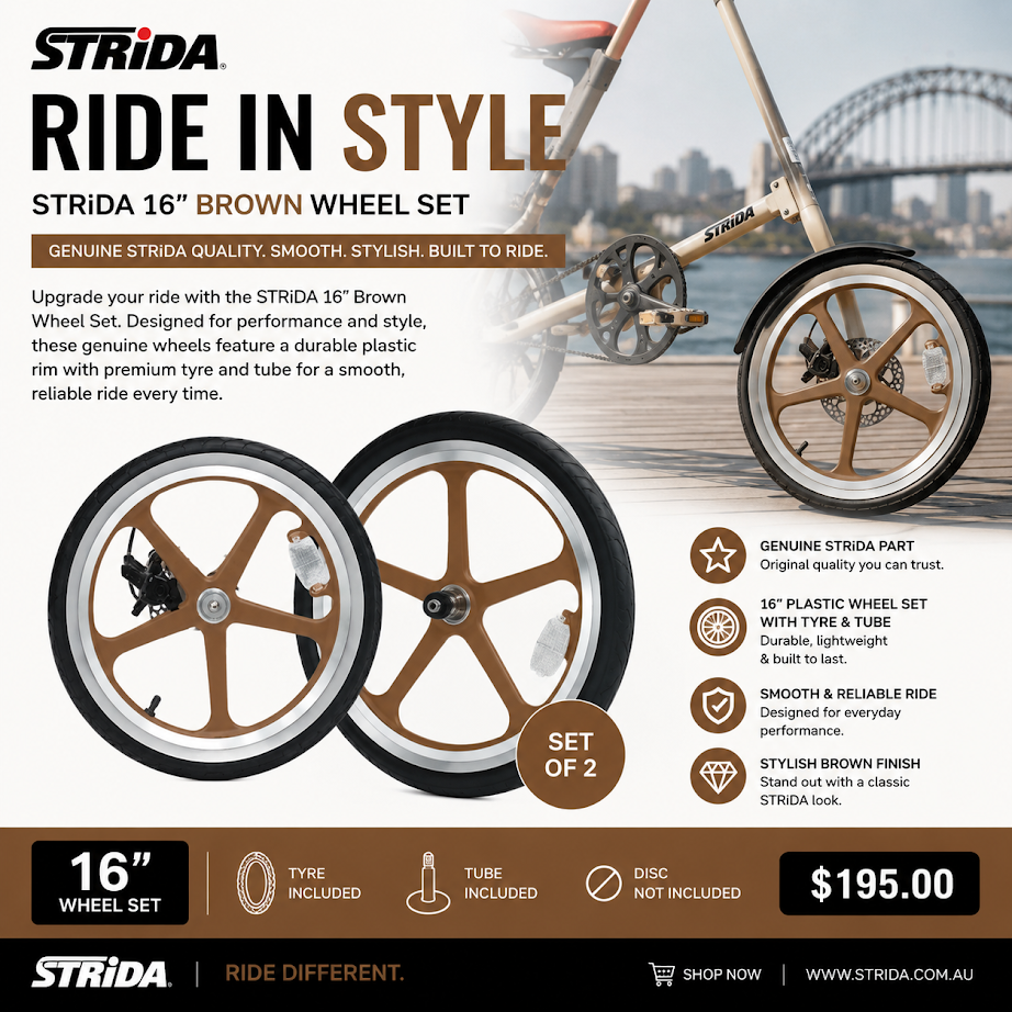 Wheels STRiDA brown - Set of 2-16" Tyre & Tube