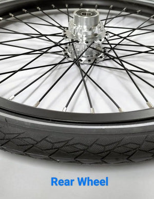 Wheels Set of2 spoked 18" - Black (Tyre&Tube)