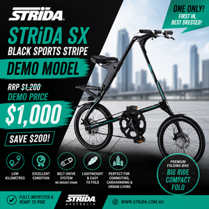 STRiDA SX Black Sports Stripe- Demo Model - low Km
