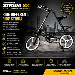 STRiDA SX Black  - Carbon Wheels White