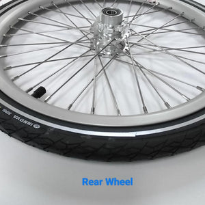 Wheels Set of2 spoked 18" - Silver (Tyre&Tube)