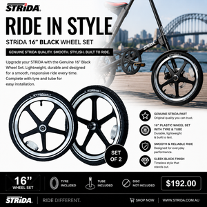 Wheels STRiDA Black- Set of 2-16" Tyre & Tube
