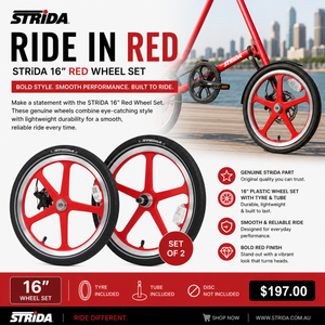 Wheels STRiDA Red - Set of 2-16" Tyre & Tube