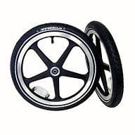 Wheels Set of 2-16" Black  Complete Tyre, Tube, Disc & Freewheel